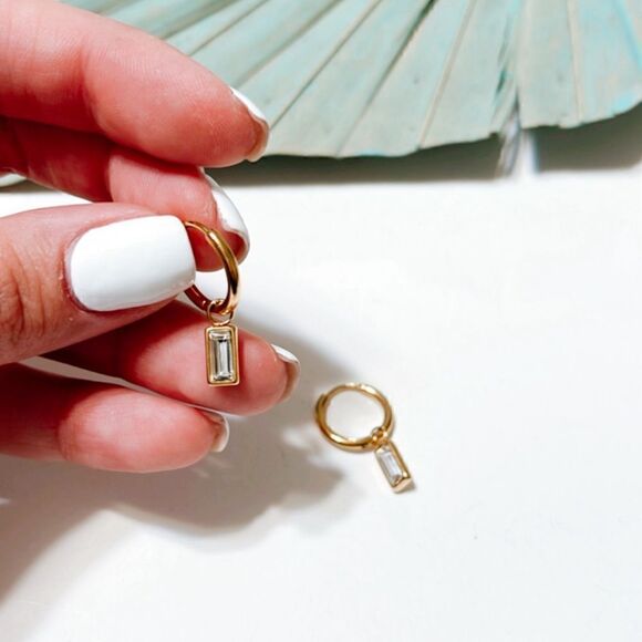 Crystal hoop earrings #77 - Picture 3 of 4